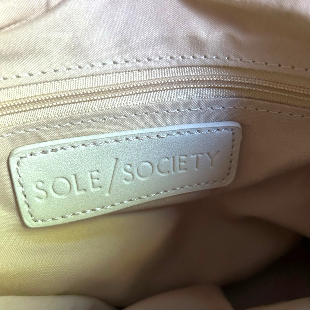 Sole Society Purse Cream Crossbody Chevron Woven Convertible Nordstrom NWT - Picture 10 of 14